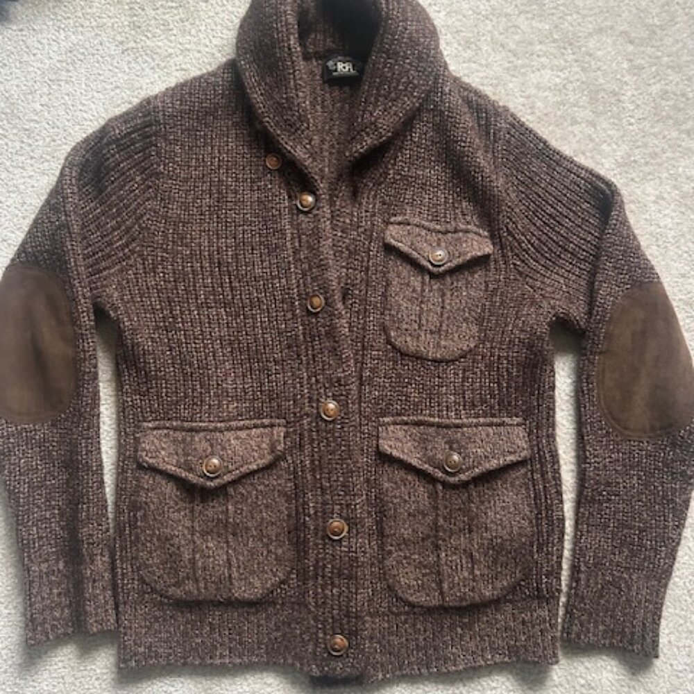 RRL Wool-Cotton Shawl-Collar Cardigan